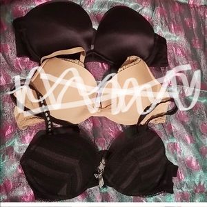 Two Black Victoria’s Secret Push Up Bras